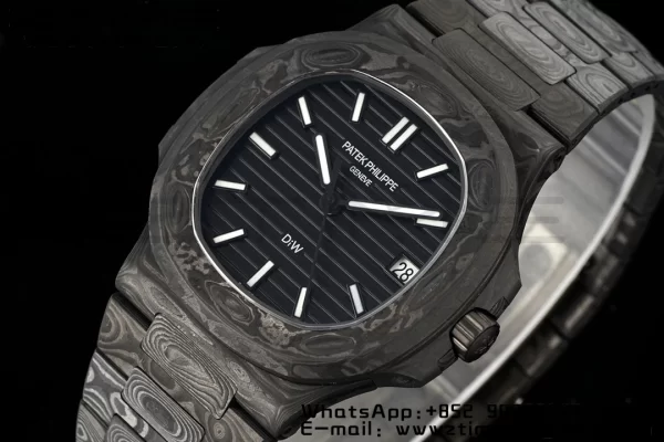 PATEK PHILIPPE Nautilus 5711 DIW Carbon DIWF 1:1 Best Edition Black Textured Dial on Carbon Bracelet 324CS - Super Clone Watch | 1:1 Best Version