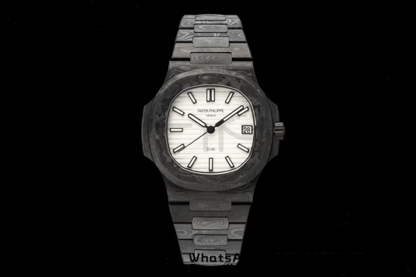 PATEK PHILIPPE Nautilus 5711 DIW Carbon DIWF 1:1 Best Edition White Textured Dial on Carbon Bracelet 324CS - Super Clone Watch | 1:1 Best Version