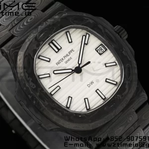 PATEK PHILIPPE Nautilus 5711 DIW Carbon DIWF 1:1 Best Edition White Textured Dial on Carbon Bracelet 324CS - Super Clone Watch | 1:1 Best Version