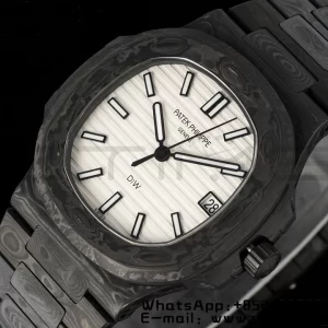 PATEK PHILIPPE Nautilus 5711 DIW Carbon DIWF 1:1 Best Edition White Textured Dial on Carbon Bracelet 324CS - Super Clone Watch | 1:1 Best Version