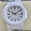 PATEK PHILIPPE AET Nautilus 5711 White Ceramic AMGF Best Edition White Dial on White Rubber Strap MIYOTA 9015 - Super Clone Watch | 1:1 Best Version