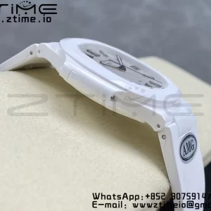 PATEK PHILIPPE AET Nautilus 5711 White Ceramic AMGF Best Edition White Dial on White Rubber Strap MIYOTA 9015 - Super Clone Watch | 1:1 Best Version