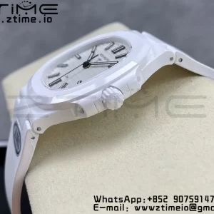 PATEK PHILIPPE AET Nautilus 5711 White Ceramic AMGF Best Edition White Dial on White Rubber Strap MIYOTA 9015 - Super Clone Watch | 1:1 Best Version