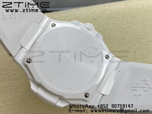 PATEK PHILIPPE AET Nautilus 5711 White Ceramic AMGF Best Edition Tiffany Blue Dial on White Rubber Strap MIYOTA 9015 - Super Clone Watch | 1:1 Best Version