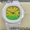 PATEK PHILIPPE AET Nautilus 5711 White Ceramic AMGF Best Edition Yellow/Green Dial on White Rubber Strap MIYOTA 9015 - Super Clone Watch | 1:1 Best Version