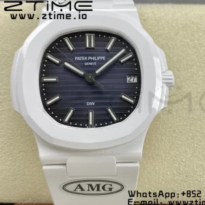 PATEK PHILIPPE AET Nautilus 5711 White Ceramic AMGF Best Edition Blue Dial on White Rubber Strap MIYOTA 9015 - Super Clone Watch | 1:1 Best Version