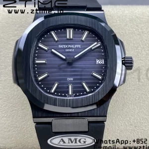 PATEK PHILIPPE AET Nautilus 5711 Black Ceramic AMGF Best Edition Blue Dial on Black Rubber Strap MIYOTA 9015 - Super Clone Watch | 1:1 Best Version
