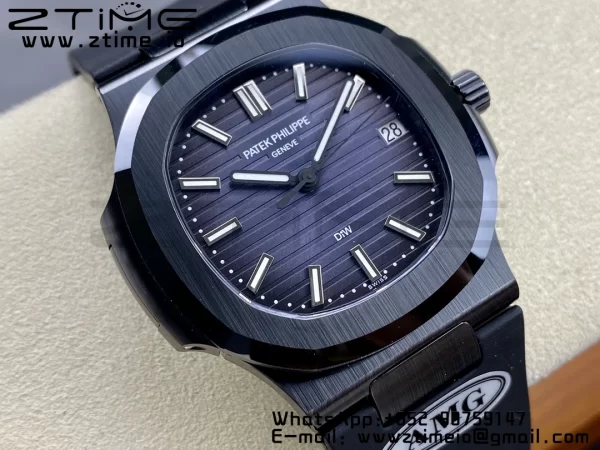 PATEK PHILIPPE AET ノーチラス 5711 ブラックセラミック AMGF ベストエディション ブルーダイアル ブラックラバーストラップ MIYOTA 9015 - スーパークローンウォッチ｜1:1 ベストバージョン