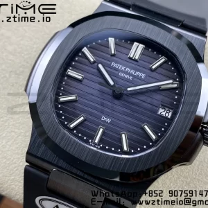 PATEK PHILIPPE AET ノーチラス 5711 ブラックセラミック AMGF ベストエディション ブルーダイアル ブラックラバーストラップ MIYOTA 9015 - スーパークローンウォッチ｜1:1 ベストバージョン
