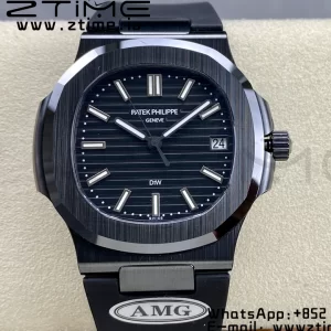 PATEK PHILIPPE AET Nautilus 5711 Black Ceramic AMGF Best Edition Black Dial on Black Rubber Strap MIYOTA 9015 - Super Clone Watch | 1:1 Best Version