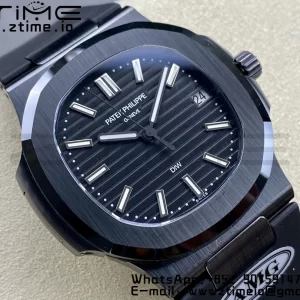 PATEK PHILIPPE AET Nautilus 5711 Μαύρο κεραμικό AMGF Best Edition Μαύρο καντράν σε μαύρο λουράκι από καουτσούκ MIYOTA 9015 - Super Clone Watch | 1:1 Best Version