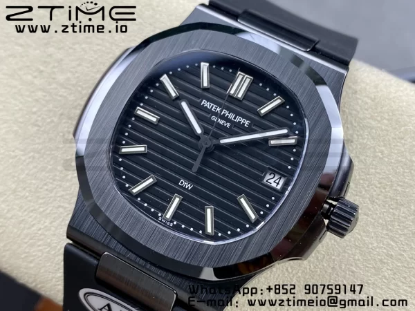 PATEK PHILIPPE AET Nautilus 5711 Μαύρο κεραμικό AMGF Best Edition Μαύρο καντράν σε μαύρο λουράκι από καουτσούκ MIYOTA 9015 - Super Clone Watch | 1:1 Best Version