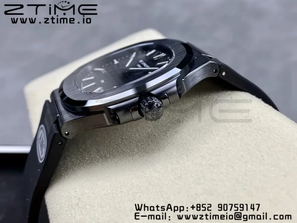PATEK PHILIPPE AET Nautilus 5711 Μαύρο κεραμικό AMGF Best Edition Μαύρο καντράν σε μαύρο λουράκι από καουτσούκ MIYOTA 9015 - Super Clone Watch | 1:1 Best Version