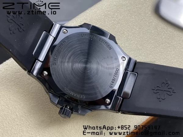 PATEK PHILIPPE AET ノーチラス 5711 ブラックセラミック AMGF ベストエディション ブラックダイアル ブラックラバーストラップ MIYOTA 9015 - スーパークローンウォッチ｜1:1 ベストバージョン