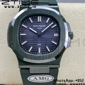 PATEK PHILIPPE AET Nautilus 5711 Green Ceramic AMGF Best Edition Blue Dial on Green Rubber Strap MIYOTA 9015 - Super Clone Watch | 1:1 Best Version