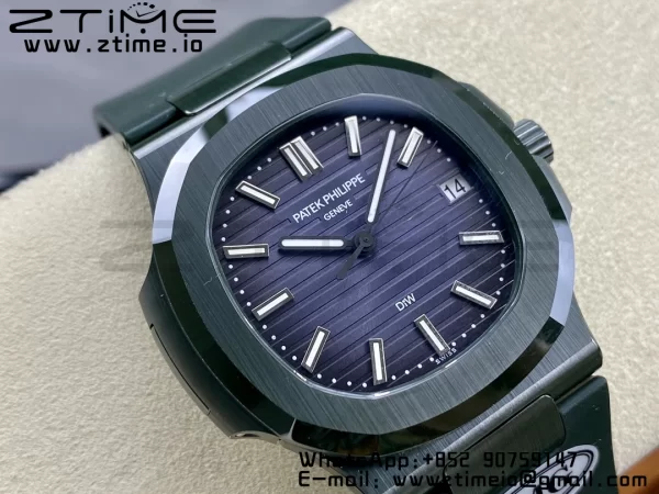 PATEK PHILIPPE AET Nautilus 5711 Green Ceramic AMGF Best Edition Blue Dial on Green Rubber Strap MIYOTA 9015 - Super Clone Watch | 1:1 Best Version