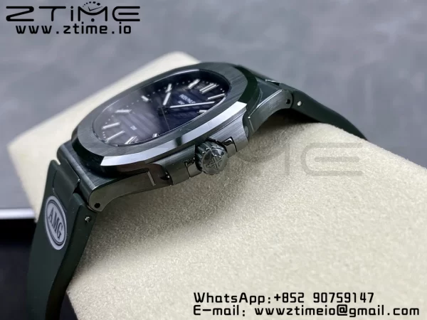 PATEK PHILIPPE AET Nautilus 5711 Green Ceramic AMGF Best Edition Blue Dial on Green Rubber Strap MIYOTA 9015 - Super Clone Watch | 1:1 Best Version