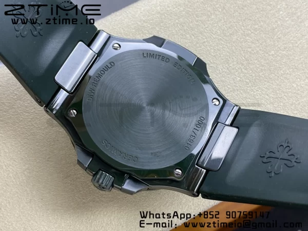 PATEK PHILIPPE AET Nautilus 5711 Green Ceramic AMGF Best Edition Blue Dial on Green Rubber Strap MIYOTA 9015 - Super Clone Watch | 1:1 Best Version
