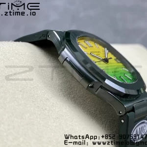 PATEK PHILIPPE AET Nautilus 5711 Green Ceramic AMGF Best Edition Yellow/Green Dial on Green Rubber Strap MIYOTA 9015 - Super Clone Watch | 1:1 Best Version
