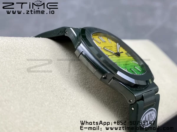 PATEK PHILIPPE AET Nautilus 5711 Green Ceramic AMGF Best Edition Yellow/Green Dial on Green Rubber Strap MIYOTA 9015 - Super Clone Watch | 1:1 Best Version