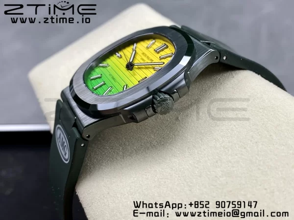 PATEK PHILIPPE AET Nautilus 5711 Green Ceramic AMGF Best Edition Yellow/Green Dial on Green Rubber Strap MIYOTA 9015 - Super Clone Watch | 1:1 Best Version