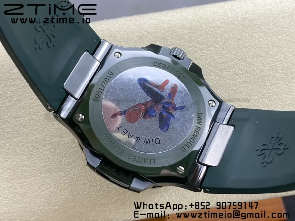 PATEK PHILIPPE AET Nautilus 5711 グリーンセラミック AMGF ベストエディション ブラウンダイアル グリーンラバーストラップ MIYOTA 9015 - スーパークローンウォッチ｜1:1 ベストバージョン