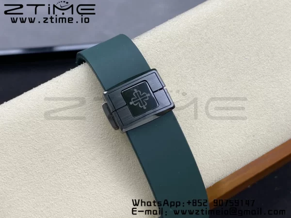 PATEK PHILIPPE AET Nautilus 5711 グリーンセラミック AMGF ベストエディション ブラウンダイアル グリーンラバーストラップ MIYOTA 9015 - スーパークローンウォッチ｜1:1 ベストバージョン