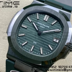 PATEK PHILIPPE AET Nautilus 5711 グリーンセラミック AMGF ベストエディション グリーンダイアル グリーンラバーストラップ MIYOTA 9015 - スーパークローンウォッチ｜1:1 ベストバージョン