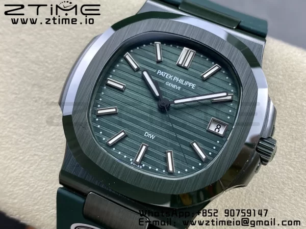 PATEK PHILIPPE AET Nautilus 5711 グリーンセラミック AMGF ベストエディション グリーンダイアル グリーンラバーストラップ MIYOTA 9015 - スーパークローンウォッチ｜1:1 ベストバージョン