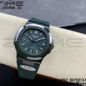 PATEK PHILIPPE AET Nautilus 5711 グリーンセラミック AMGF ベストエディション グリーンダイアル グリーンラバーストラップ MIYOTA 9015 - スーパークローンウォッチ｜1:1 ベストバージョン