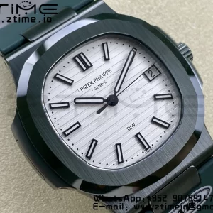 PATEK PHILIPPE AET Nautilus 5711 Green Ceramic AMGF Best Edition White Dial on Green Rubber Strap MIYOTA 9015 - Super Clone Watch | 1:1 Best Version