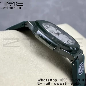 PATEK PHILIPPE AET Nautilus 5711 Green Ceramic AMGF Best Edition White Dial on Green Rubber Strap MIYOTA 9015 - Super Clone Watch | 1:1 Best Version