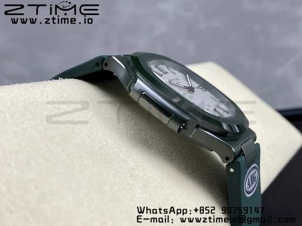 PATEK PHILIPPE AET Nautilus 5711 Green Ceramic AMGF Best Edition White Dial on Green Rubber Strap MIYOTA 9015 - Super Clone Watch | 1:1 Best Version