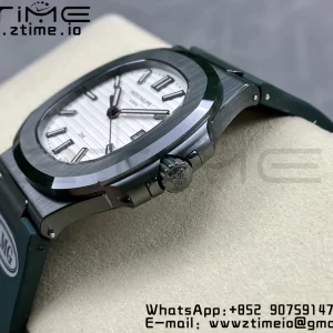PATEK PHILIPPE AET Nautilus 5711 Green Ceramic AMGF Best Edition White Dial on Green Rubber Strap MIYOTA 9015 - Super Clone Watch | 1:1 Best Version