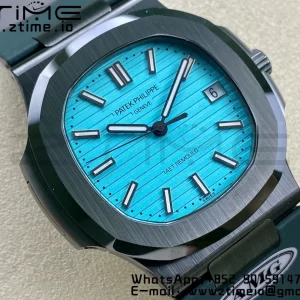 PATEK PHILIPPE AET Nautilus 5711 Green Ceramic AMGF Best Edition Tiffany Blue Dial on Green Rubber Strap MIYOTA 9015 - Super Clone Watch | 1:1 Best Version