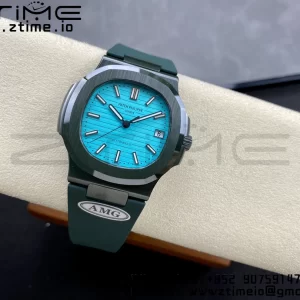 PATEK PHILIPPE AET Nautilus 5711 Green Ceramic AMGF Best Edition Tiffany Blue Dial on Green Rubber Strap MIYOTA 9015 - Super Clone Watch | 1:1 Best Version