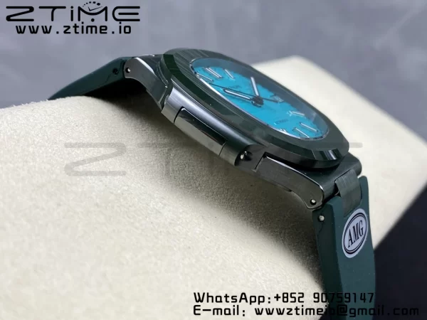 PATEK PHILIPPE AET Nautilus 5711 Green Ceramic AMGF Best Edition Tiffany Blue Dial on Green Rubber Strap MIYOTA 9015 - Super Clone Watch | 1:1 Best Version