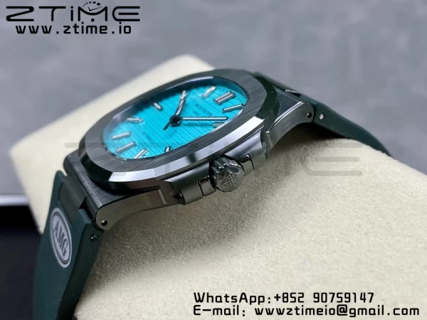 PATEK PHILIPPE AET Nautilus 5711 Green Ceramic AMGF Best Edition Tiffany Blue Dial on Green Rubber Strap MIYOTA 9015 - Super Clone Watch | 1:1 Best Version