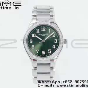 PATEK PHILIPPE Twenty~4 7300/1200A SS PPF 1:1 Best Edition Green Dial on SS Bracelet A324 Super Clone - Super Clone Watch | 1:1 Best Version