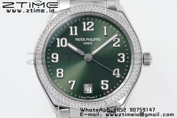 PATEK PHILIPPE Twenty~4 7300/1200A SS PPF 1:1 Best Edition Green Dial on SS Bracelet A324 Super Clone - Super Clone Watch | 1:1 Best Version