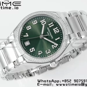 PATEK PHILIPPE Twenty~4 7300/1200A SS PPF 1:1 Best Edition Green Dial on SS Bracelet A324 Super Clone - Super Clone Watch | 1:1 Best Version