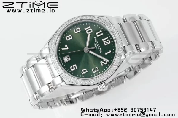 PATEK PHILIPPE Twenty~4 7300/1200A SS PPF 1:1 Best Edition Green Dial on SS Bracelet A324 Super Clone - Super Clone Watch | 1:1 Best Version