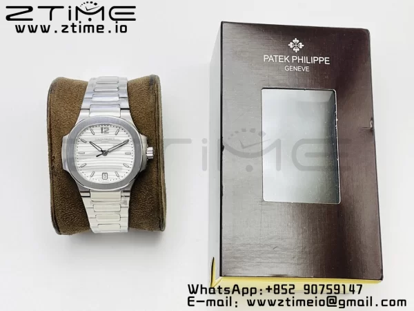 PATEK PHILIPPE Nautilus 7118 Ladies SS PPF 1:1 Best Edition Valkoinen kellotaulu SS-rannekkeella 324CS - Super Clone Watch | 1:1 Paras versio