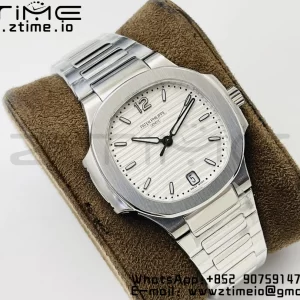 PATEK PHILIPPE Nautilus 7118 Ladies SS PPF 1:1 Best Edition Valkoinen kellotaulu SS-rannekkeella 324CS - Super Clone Watch | 1:1 Paras versio