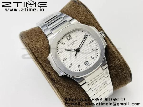 PATEK PHILIPPE Nautilus 7118 Ladies SS PPF 1:1 Best Edition Valkoinen kellotaulu SS-rannekkeella 324CS - Super Clone Watch | 1:1 Paras versio