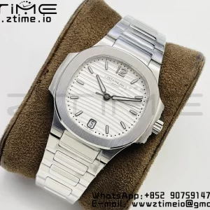 PATEK PHILIPPE Nautilus 7118 Ladies SS PPF 1:1 Best Edition Valkoinen kellotaulu SS-rannekkeella 324CS - Super Clone Watch | 1:1 Paras versio