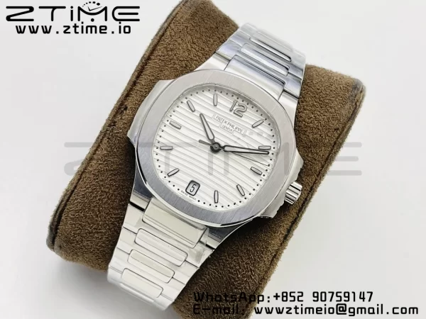 PATEK PHILIPPE Nautilus 7118 Ladies SS PPF 1:1 Best Edition Valkoinen kellotaulu SS-rannekkeella 324CS - Super Clone Watch | 1:1 Paras versio