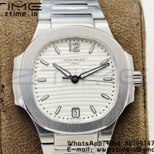 PATEK PHILIPPE Nautilus 7118 Ladies SS PPF 1:1 Best Edition White Dial on SS Bracelet 324CS - Super Clone Watch | 1:1 Best Version