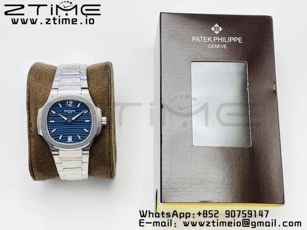 PATEK PHILIPPE Nautilus 7118 Ladies SS PPF 1:1 Best Edition Cadran albastru pe brățară SS 324CS - Super Clone Watch | 1:1 Best Version