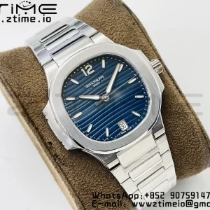 PATEK PHILIPPE Nautilus 7118 Ladies SS PPF 1:1 Best Edition Cadran albastru pe brățară SS 324CS - Super Clone Watch | 1:1 Best Version